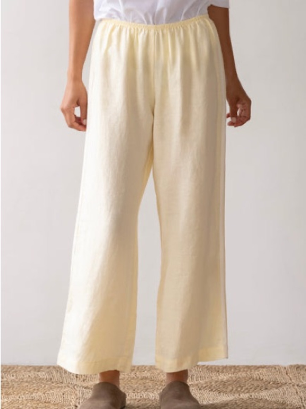 Donni Linen Crop Stripe Pants - Butter - Picture 2 of 4